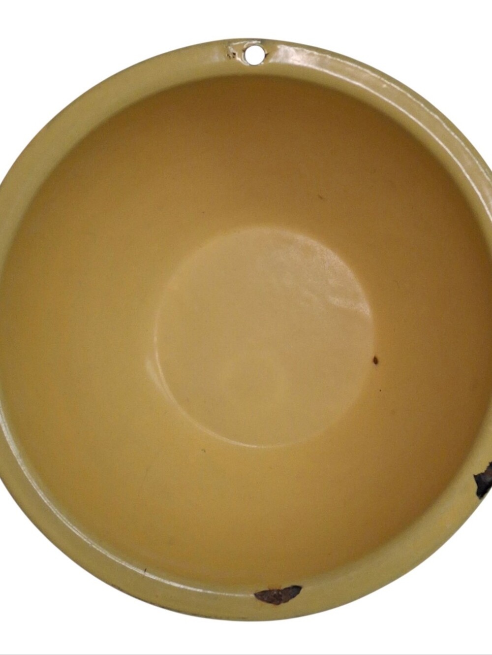 Vintage Yellow Enamelware Bowl Basin Chippy Fall Farmhouse Cottagecore Decor